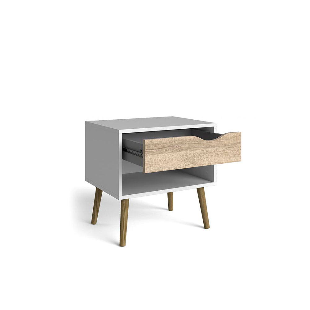 Buró Nordik - Color Madera y Blanco - Tugow