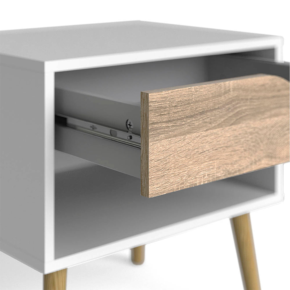 Buró Nordik - Color Madera y Blanco - Tugow
