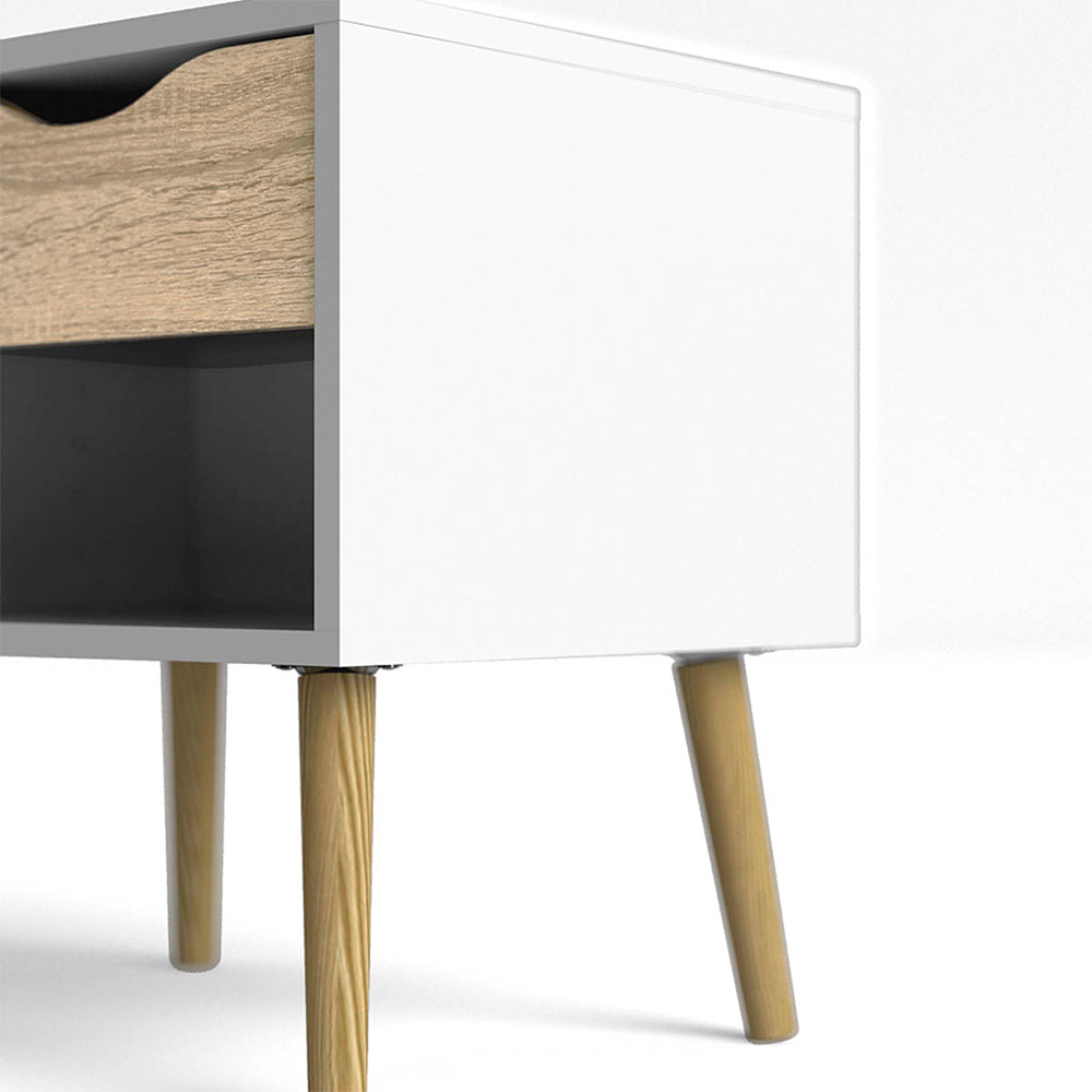 Buró Nordik - Color Madera y Blanco - Tugow