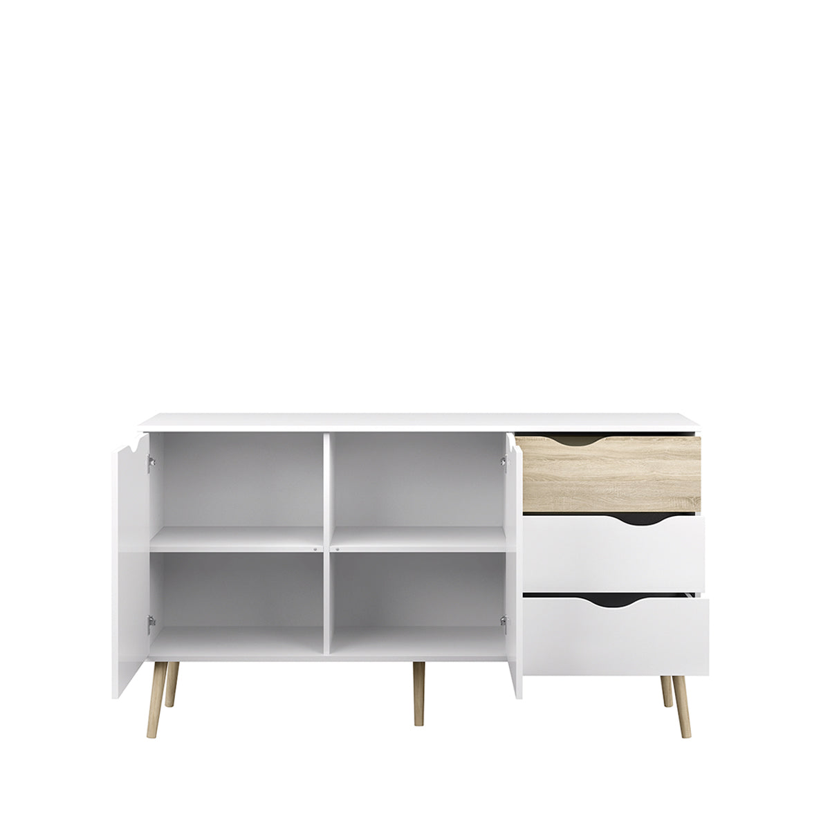 Credenza Nordik - Color Madera y Blanco - Tu Gow