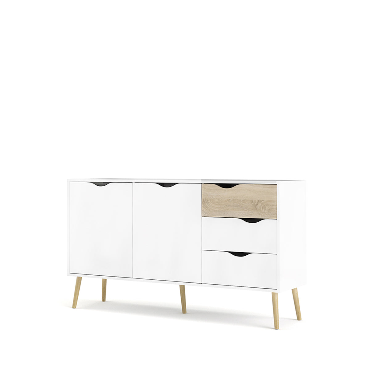Credenza Nordik - Color Madera y Blanco - Tu Gow