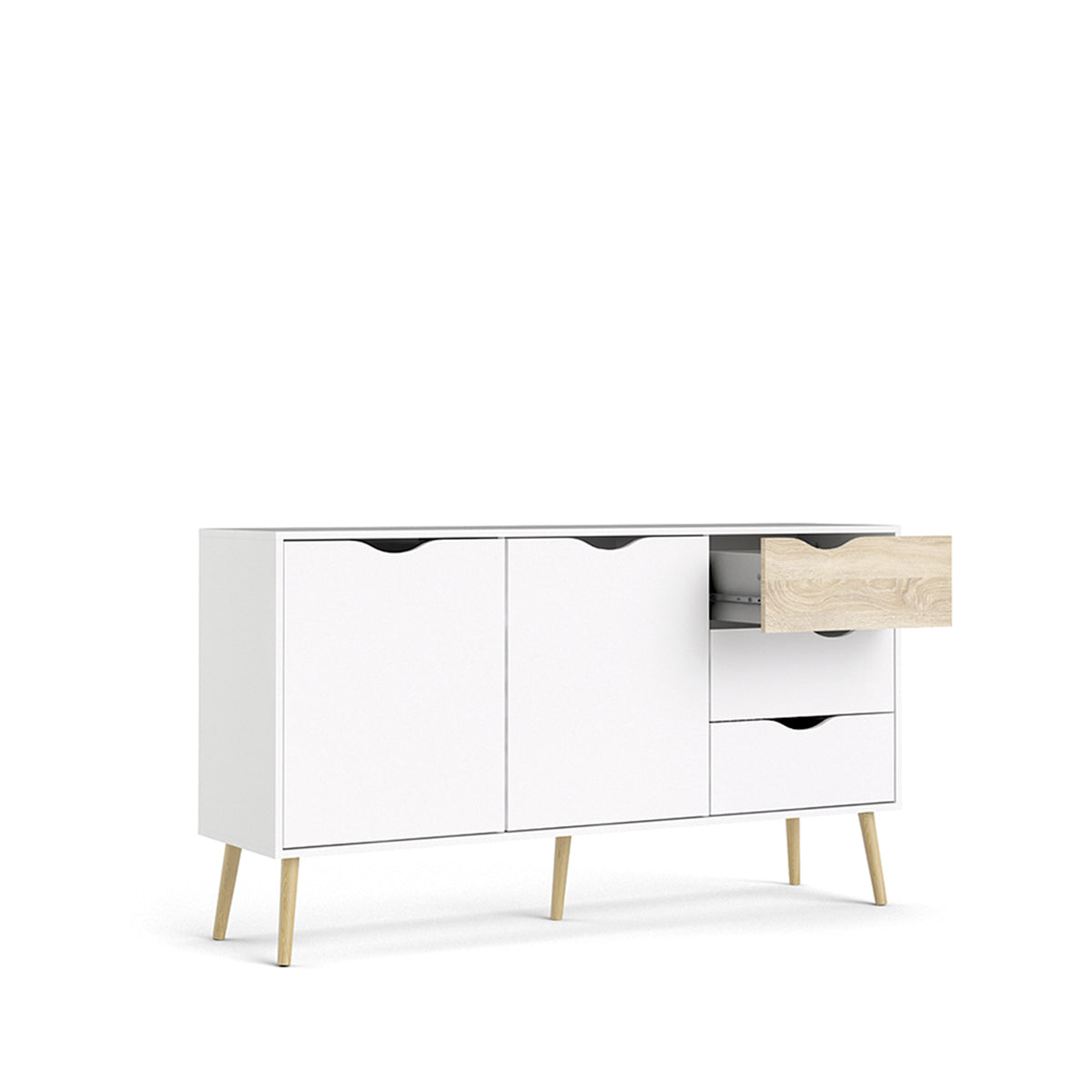 Credenza Nordik - Color Madera y Blanco - Tu Gow