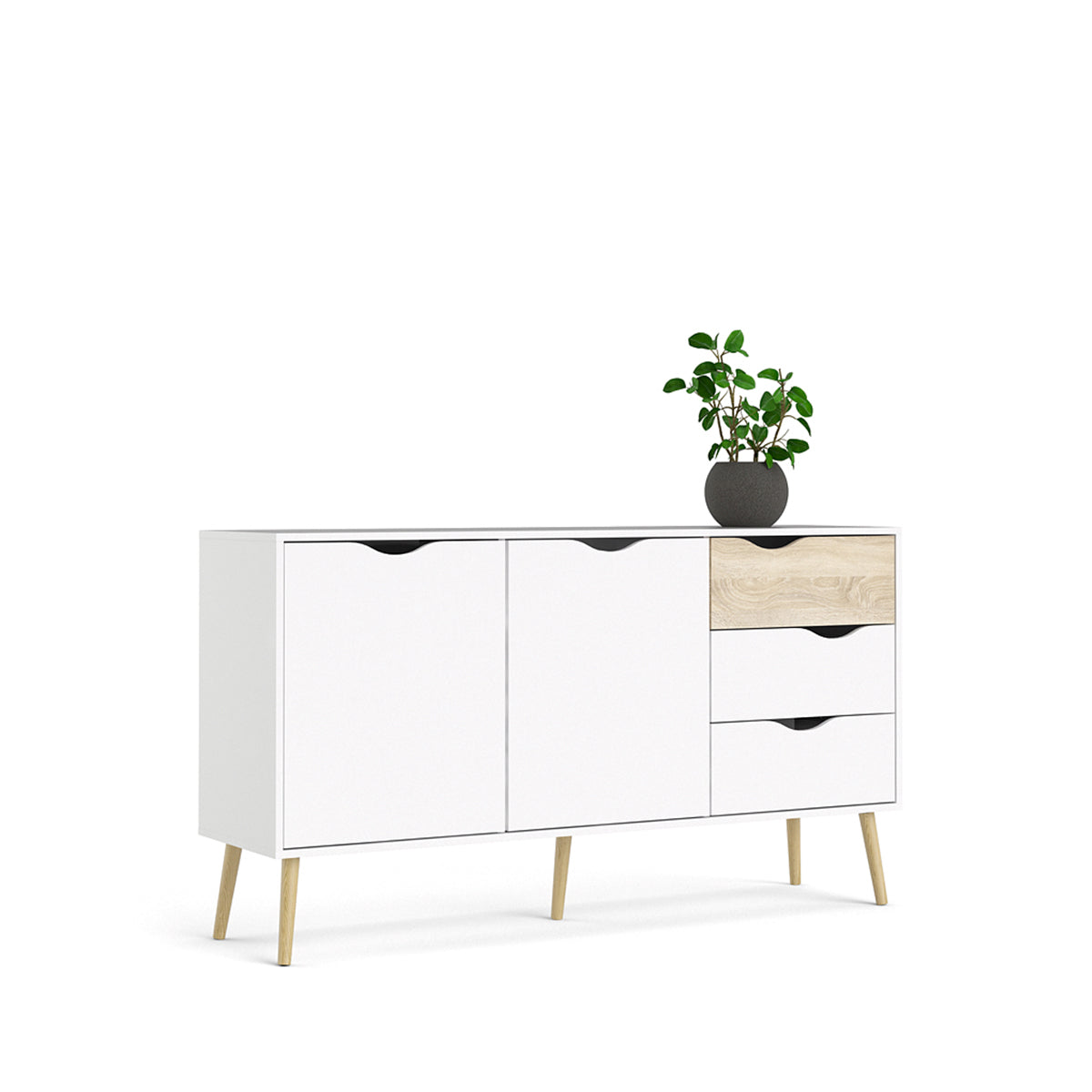 Credenza Nordik - Color Madera y Blanco - Tu Gow