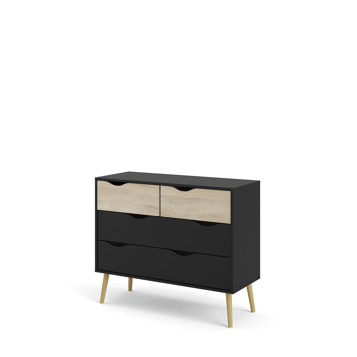 Cajonera Nordik - Color Madera y Negro - Tu Gow