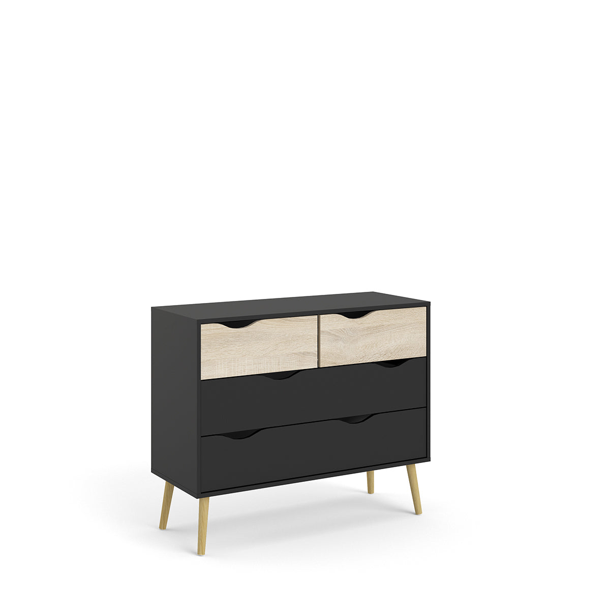 Cajonera Nordik - Color Madera y Negro - Tu Gow