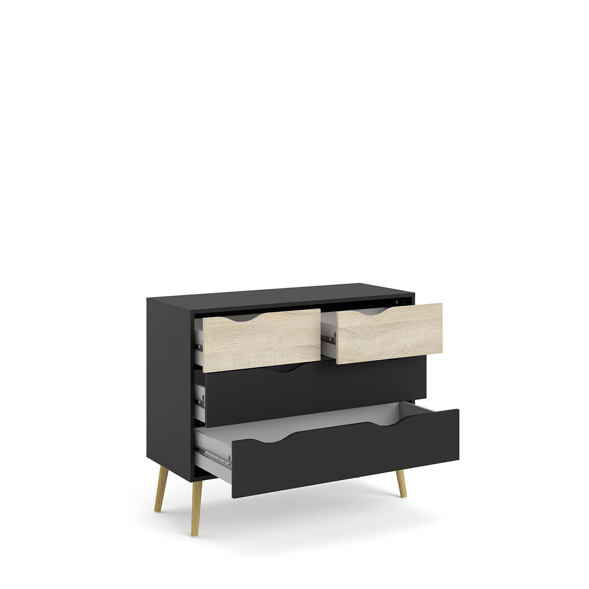 Cajonera Nordik - Color Madera y Negro - Tu Gow