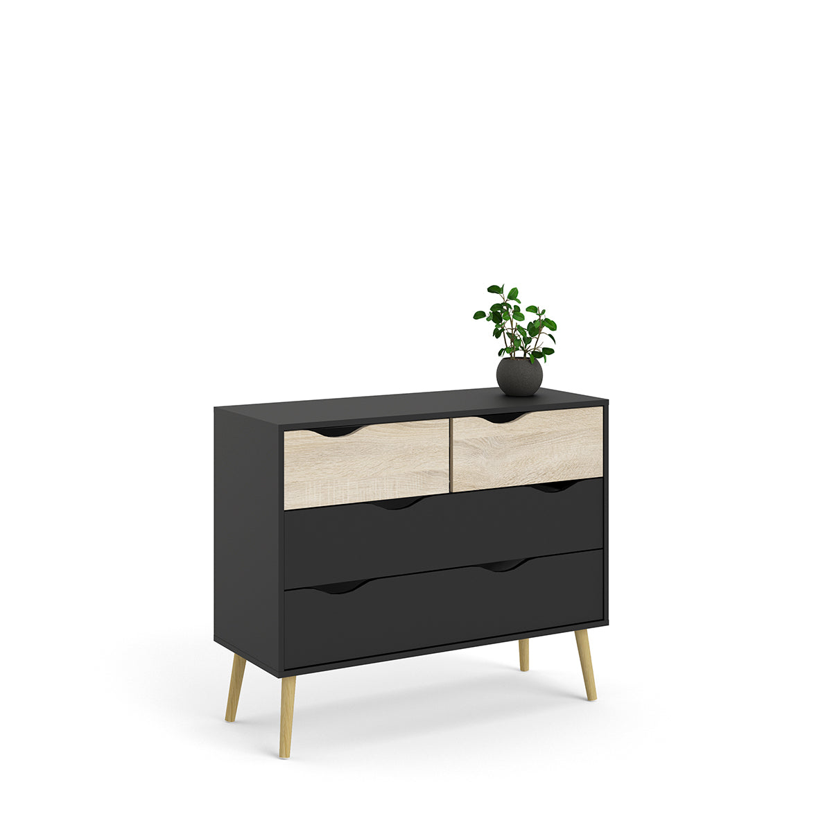 Cajonera Nordik - Color Madera y Negro - Tu Gow
