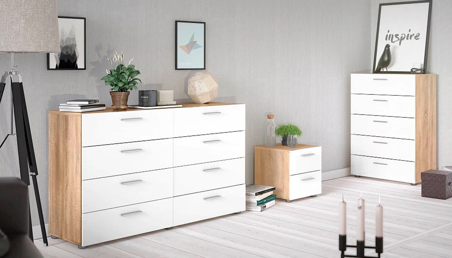 Cajonera Nova - Color Madera y Blanco Brillante - Tu Gow