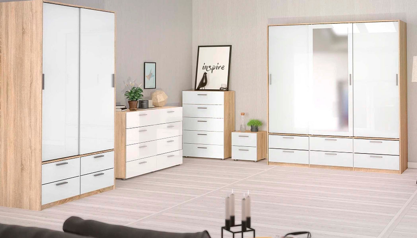 Cajonera Nova - Color Madera y Blanco Brillante - Tu Gow