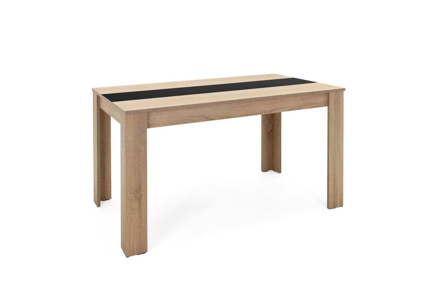 Comedor Zeus con 4 sillas Oslo - Color Madera y Blanco/Negro - Tugow