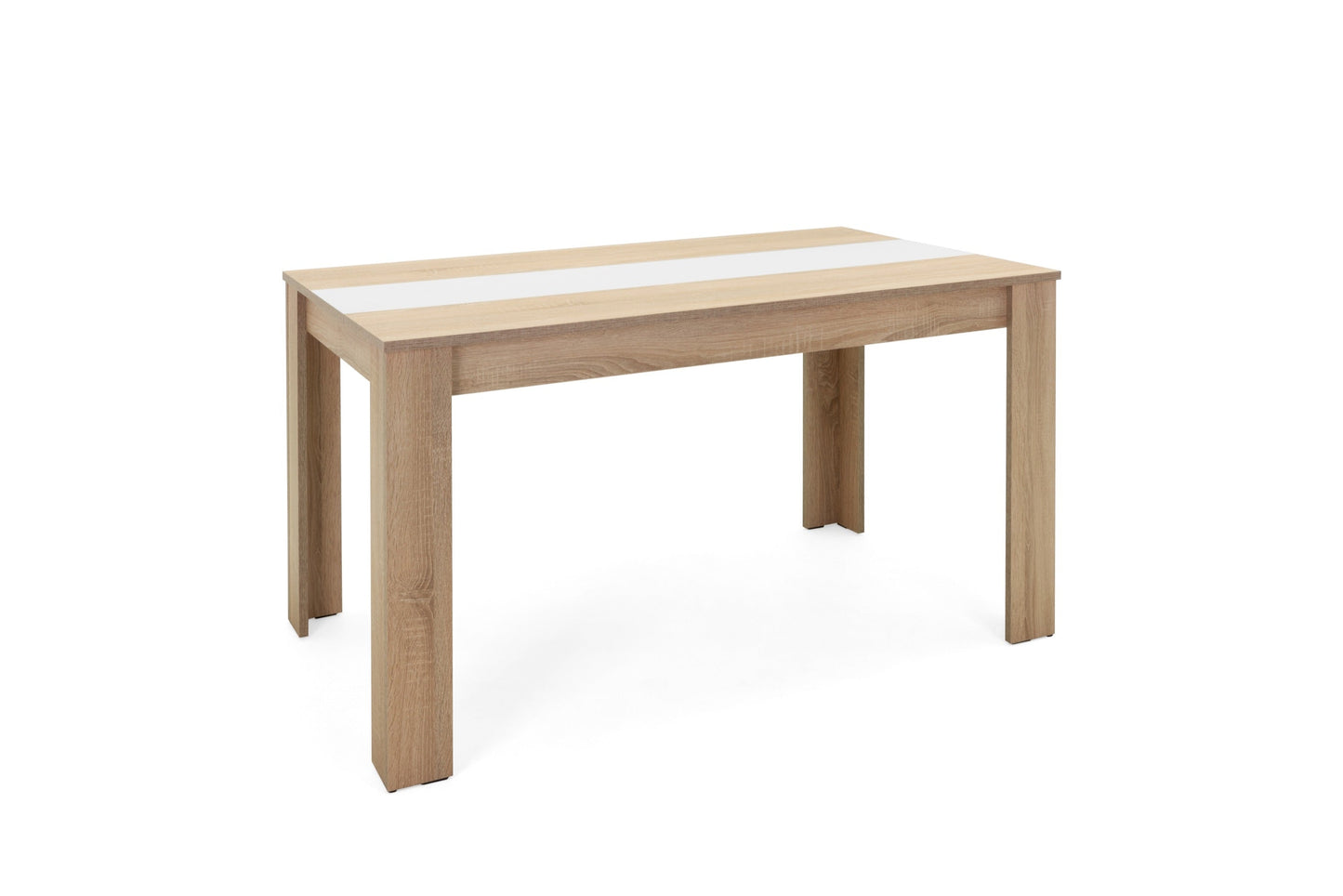 Comedor Zeus con 4 sillas Oslo - Color Madera y Blanco/Negro - Tugow