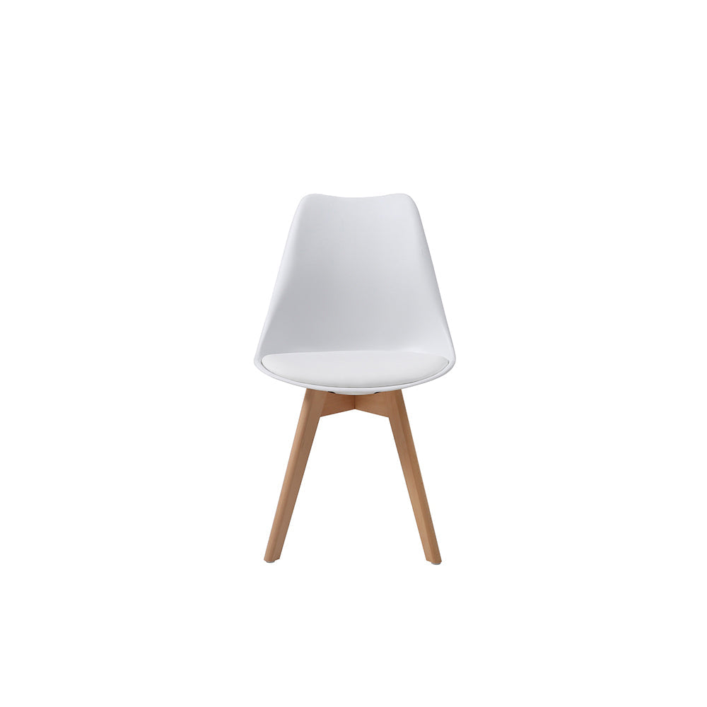 Comedor Ofelia con 4 sillas Helsinki - Color Madera y Blanco - Tugow