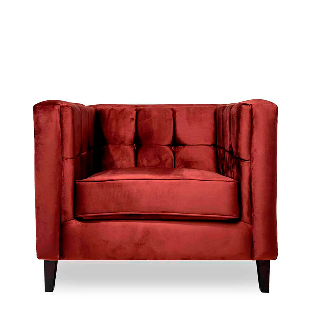 Sillón terciopelo Oscar - Tinto - Tugow