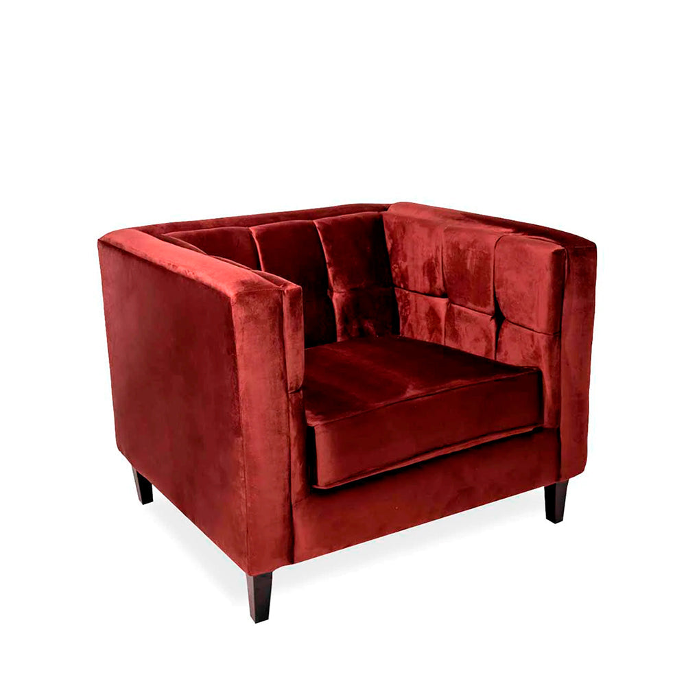 Sillón terciopelo Oscar - Tinto - Tugow
