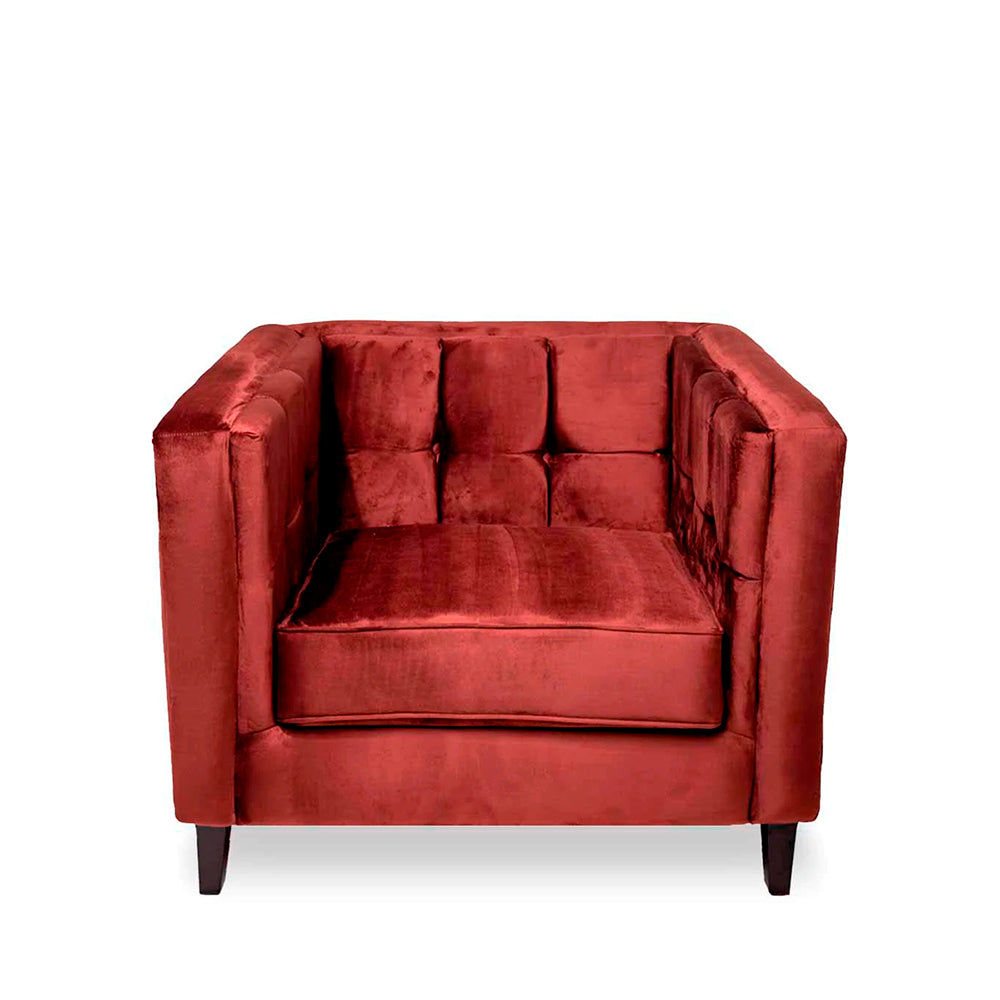 Sillón terciopelo Oscar - Tinto - Tugow