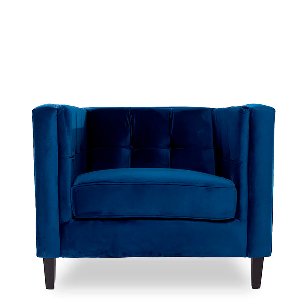 Sillón terciopelo Oscar - Azul - Tugow
