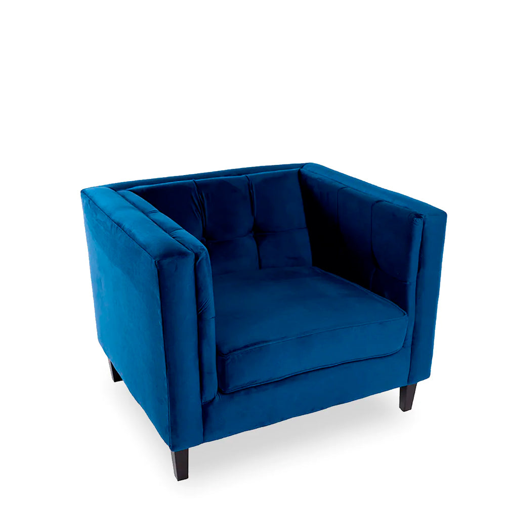 Sillón terciopelo Oscar - Azul - Tugow