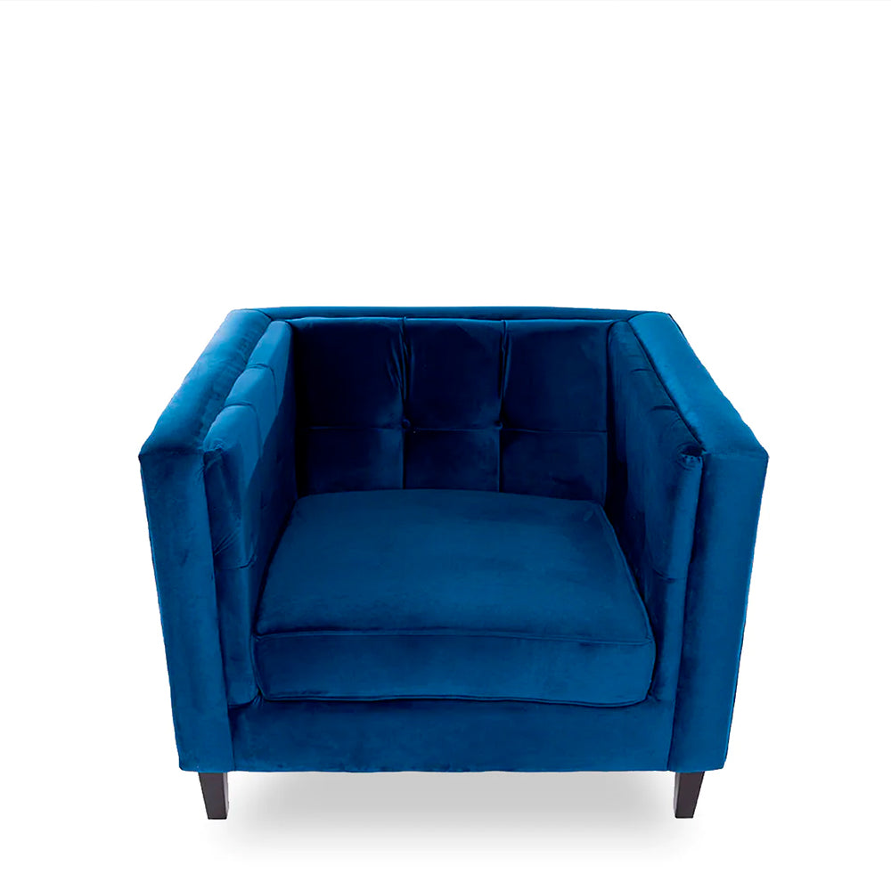 Sillón terciopelo Oscar - Azul - Tugow