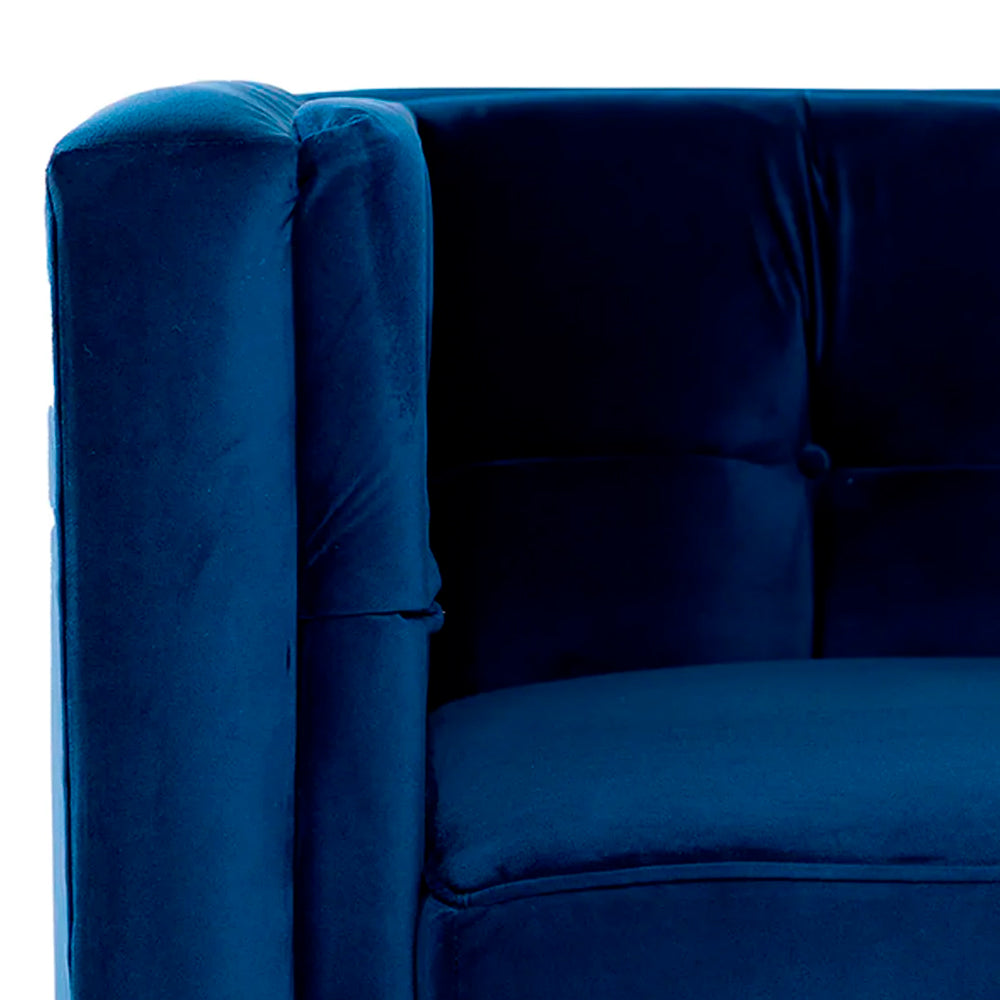 Sillón terciopelo Oscar - Azul - Tugow