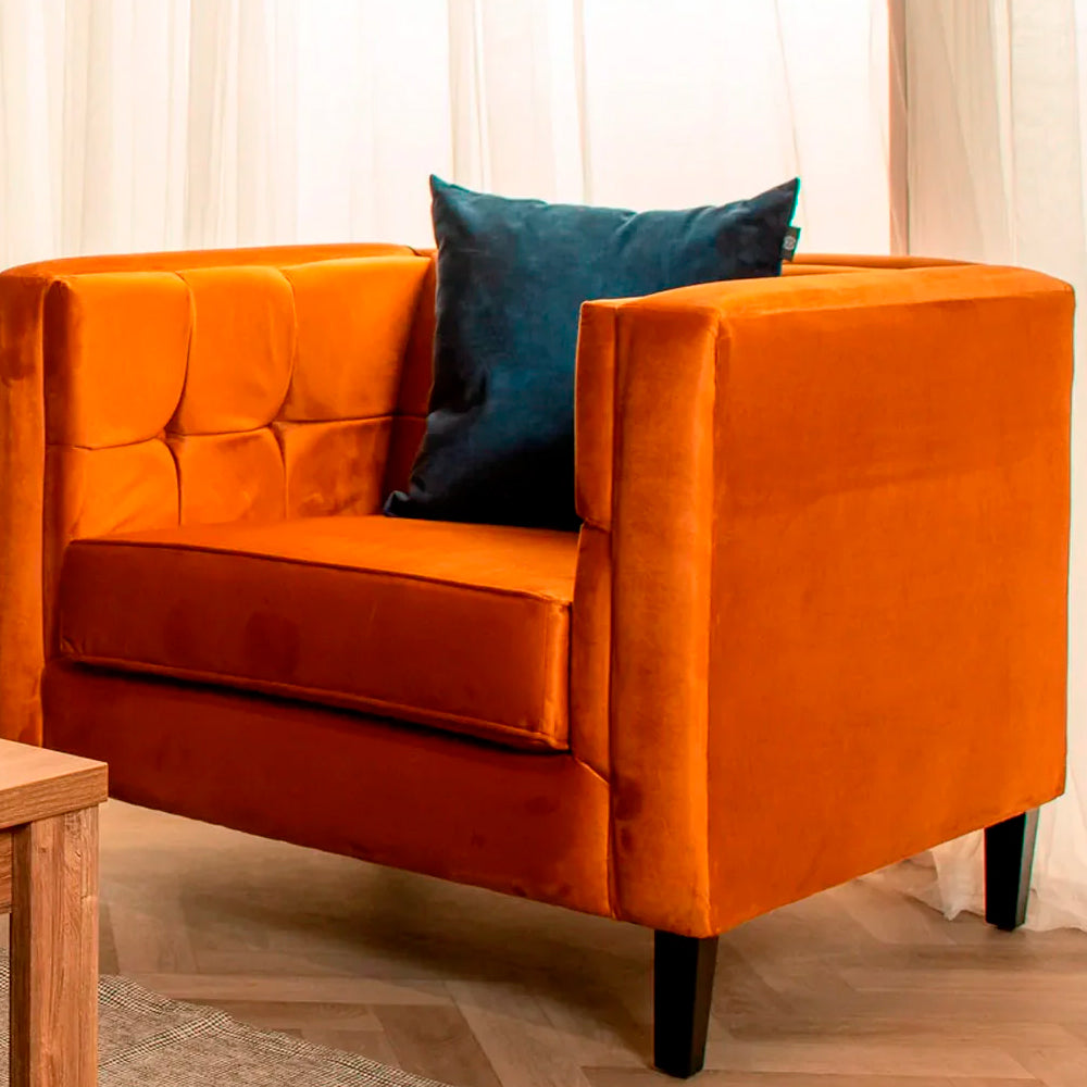 Sillón terciopelo Oscar - Canela - Tugow