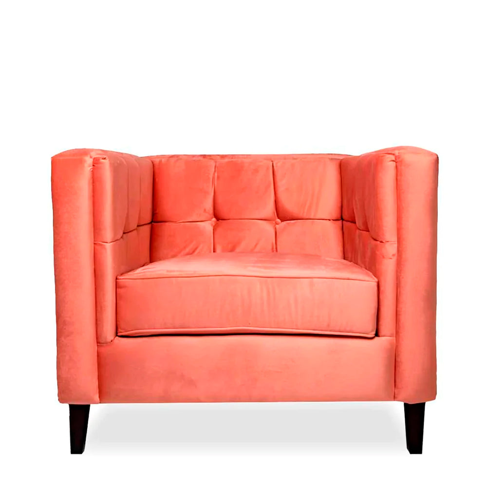 Sillón terciopelo Oscar - Rosa Salmón - Tugow