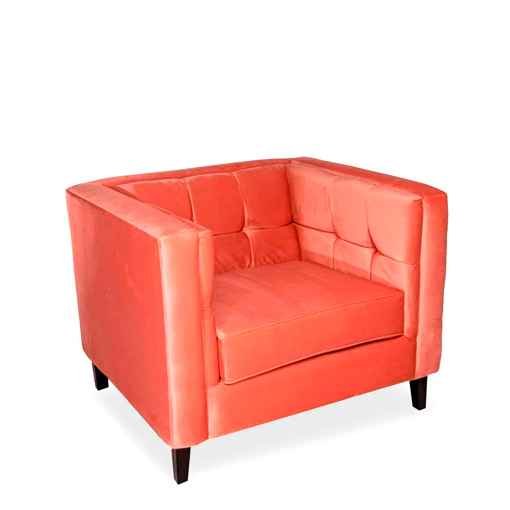 Sillón terciopelo Oscar - Rosa Salmón - Tugow