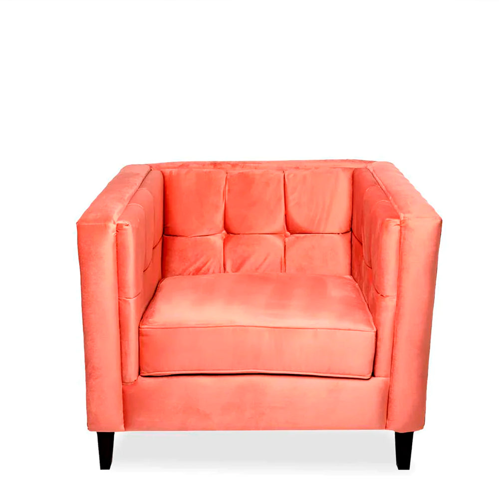 Sillón terciopelo Oscar - Rosa Salmón - Tugow