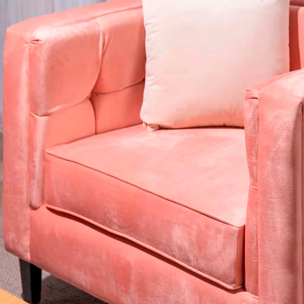 Sillón terciopelo Oscar - Rosa Salmón - Tugow