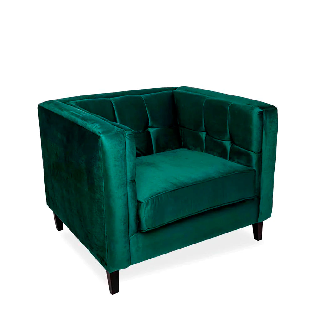 Sillón terciopelo Oscar - Verde - Tugow