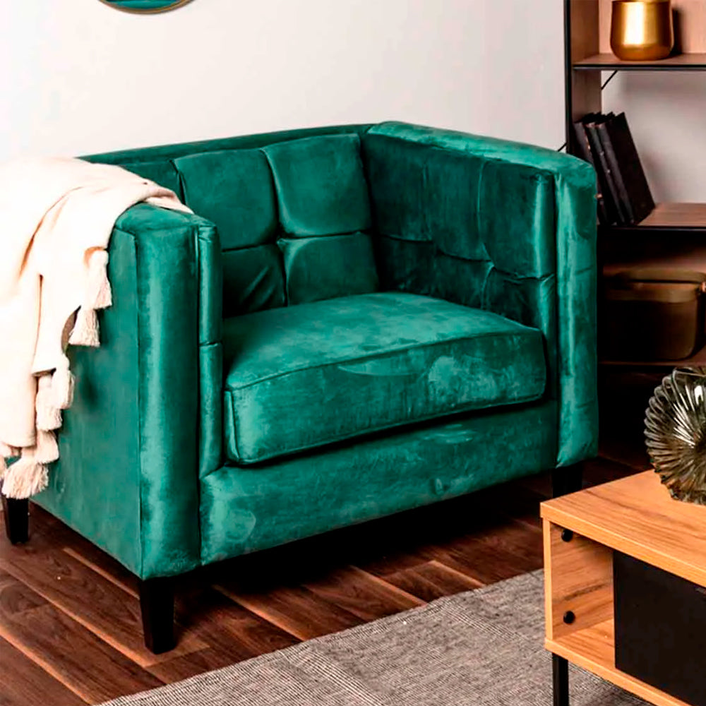 Sillón terciopelo Oscar - Verde - Tugow