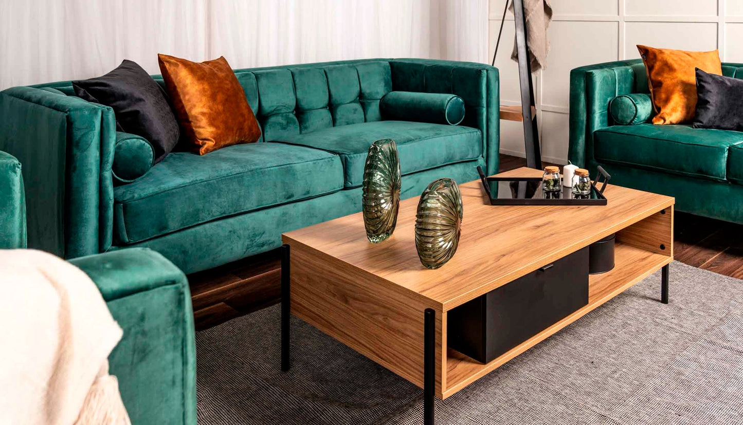 Sillón terciopelo Oscar - Verde - Tu Gow