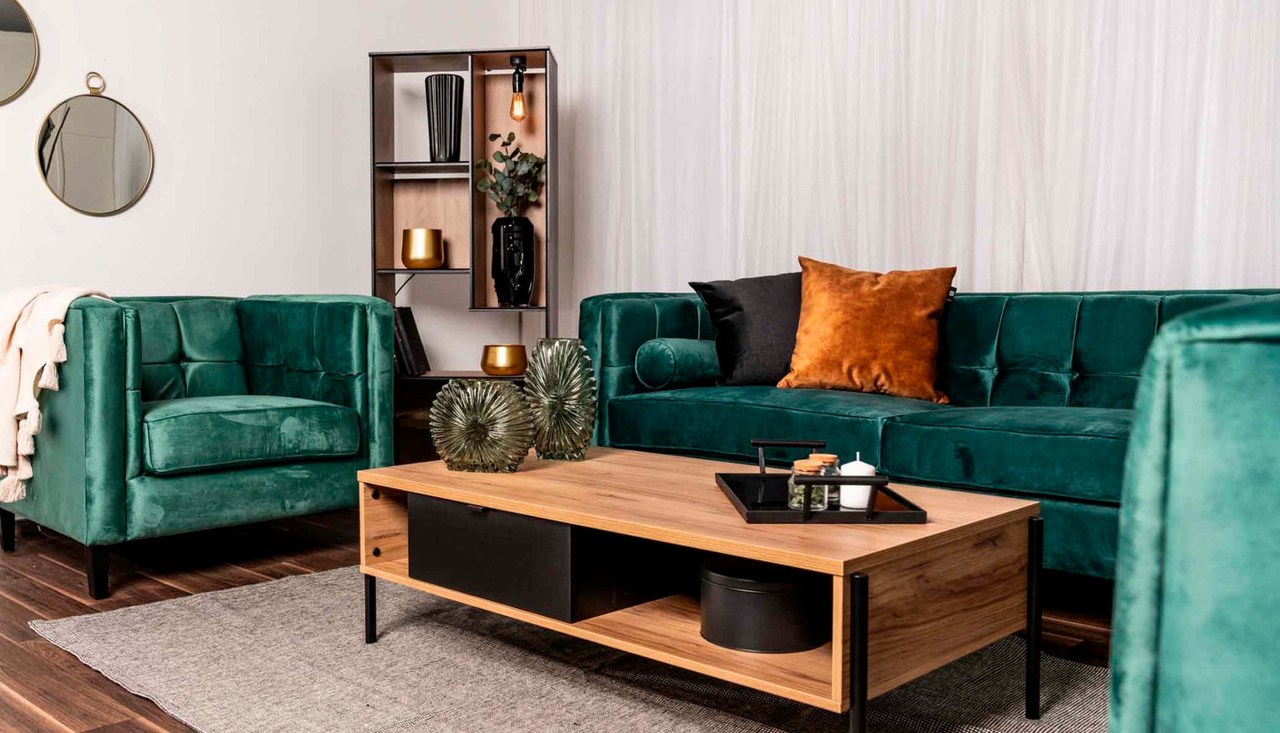 Sillón terciopelo Oscar - Verde - Tu Gow