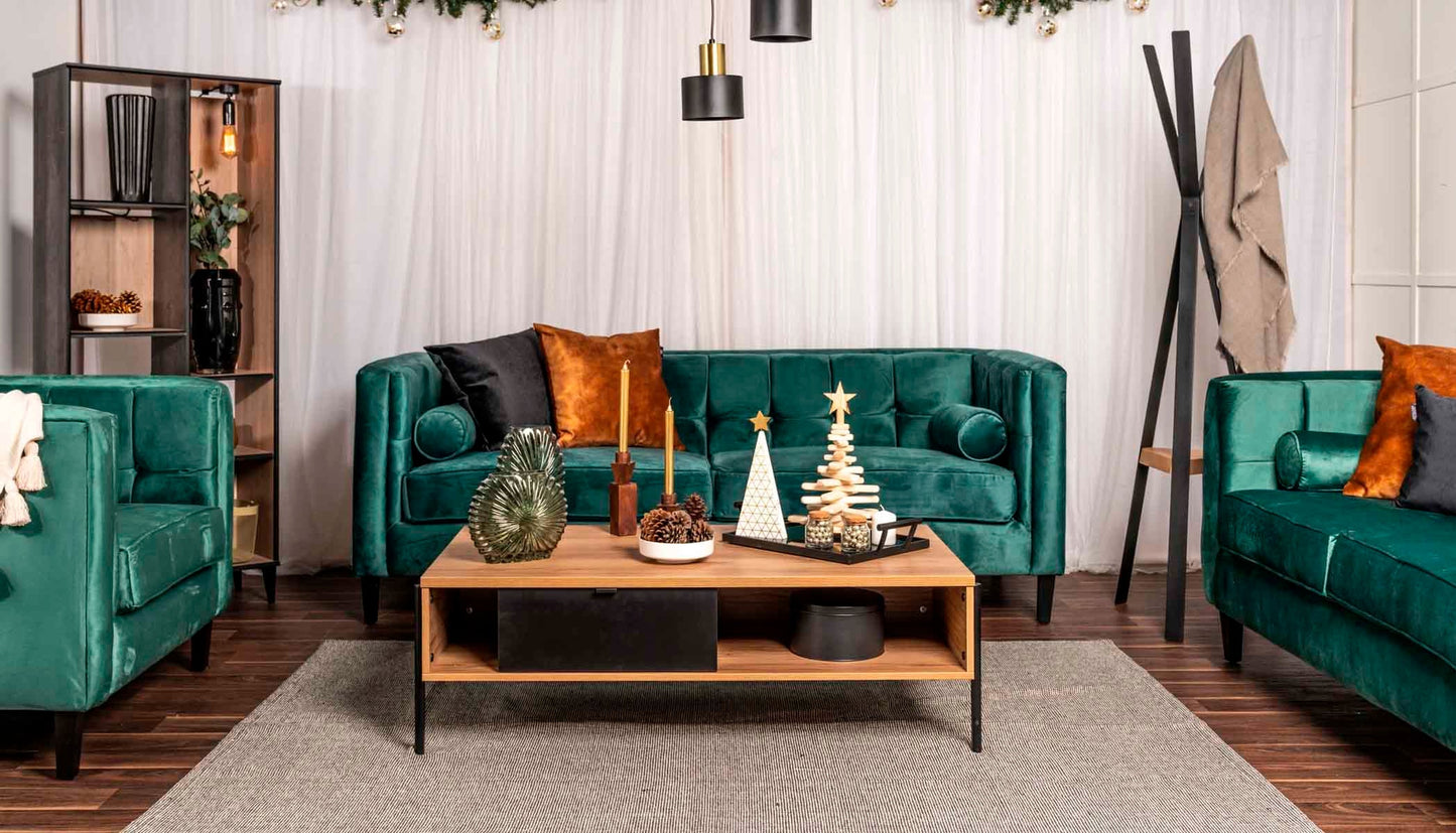 Sillón terciopelo Oscar - Verde - Tu Gow