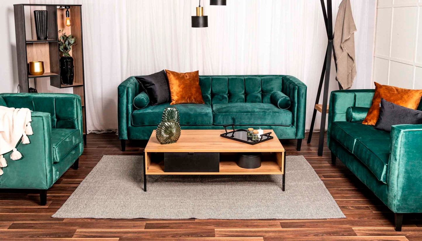 Sillón terciopelo Oscar - Verde - Tu Gow
