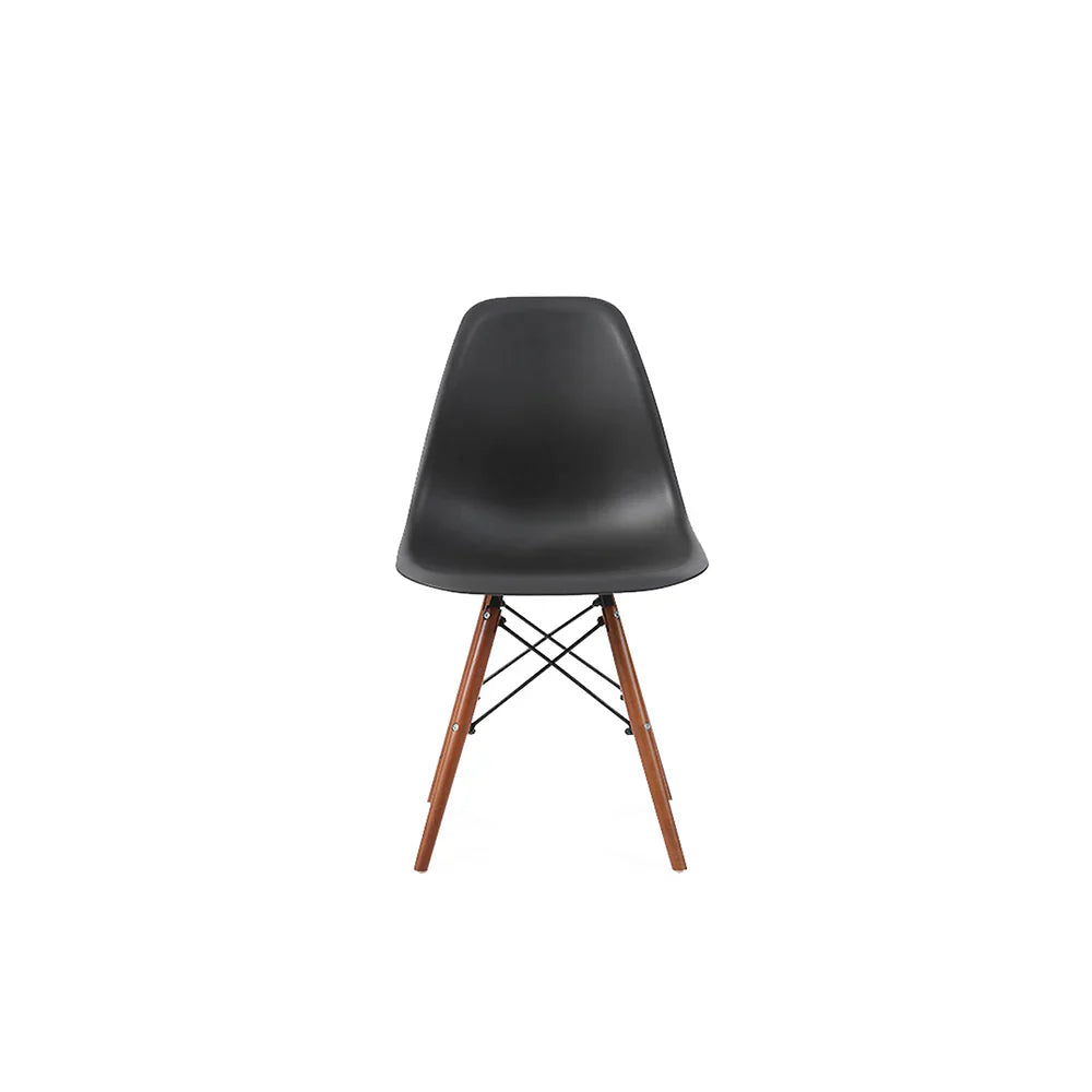 Mesa de comedor Sansa con 4 sillas Oslo - Nogal, Negro y Blanco