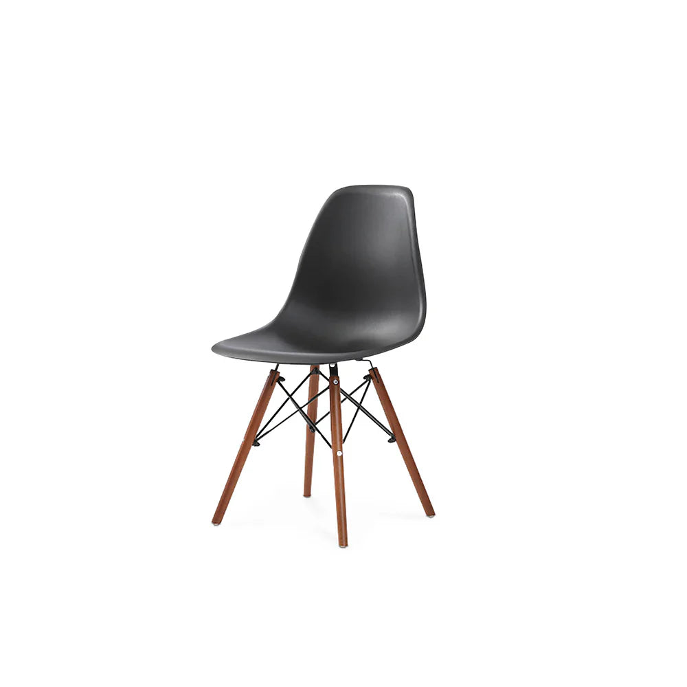 Mesa de comedor Sansa con 4 sillas Oslo - Nogal, Negro y Blanco