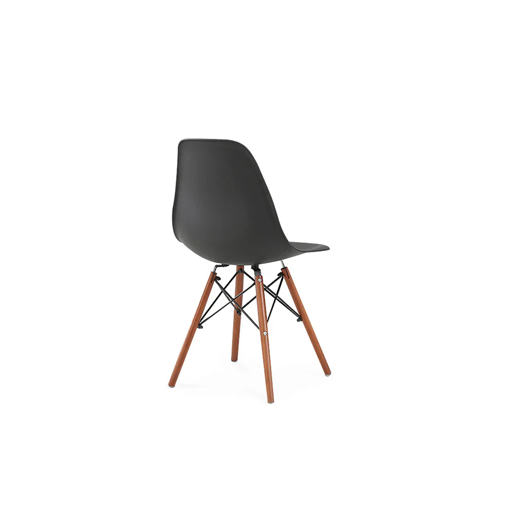 Mesa de comedor Sansa con 4 sillas Oslo - Nogal, Negro y Blanco