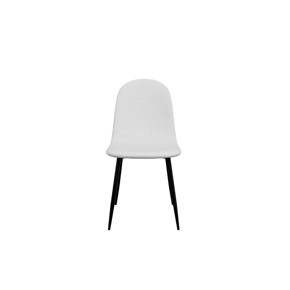 Mesa rectangular Munich con 4 sillas Boucle - Negro y Blanco