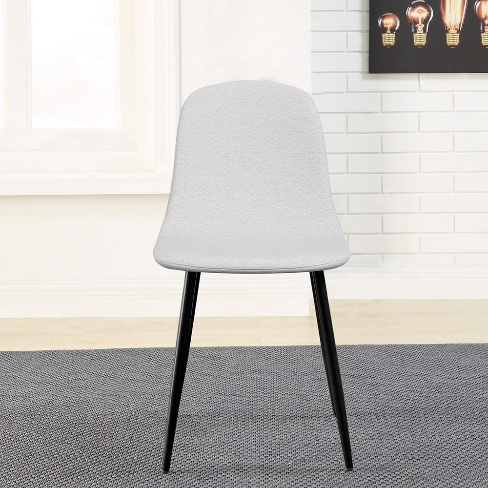 Silla tela bouclé Oxford - Blanco y Negro - Tugow