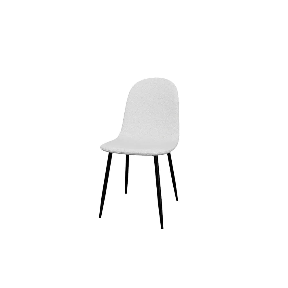 Mesa rectangular Munich con 4 sillas Boucle - Negro y Blanco
