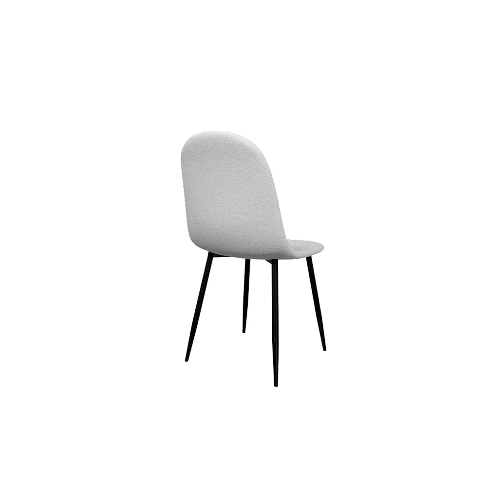 Mesa rectangular Munich con 4 sillas Boucle - Negro y Blanco