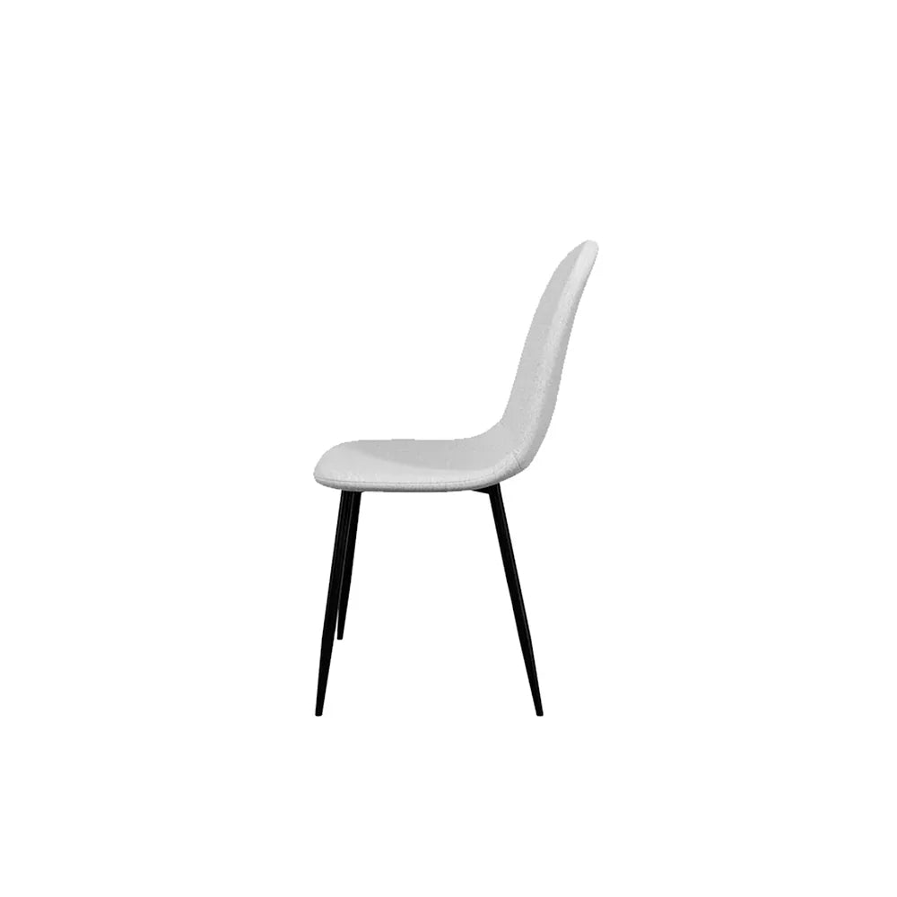 Mesa rectangular Munich con 4 sillas Boucle - Negro y Blanco