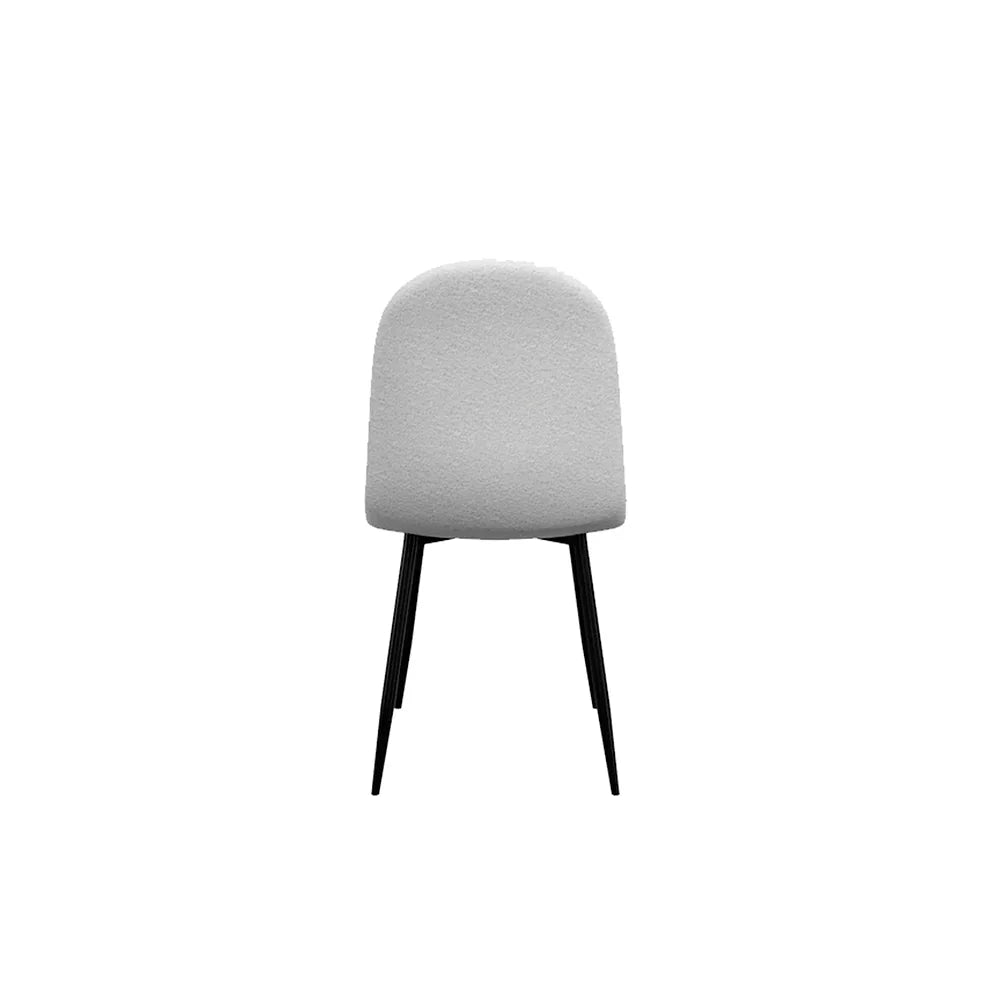 Mesa rectangular Munich con 4 sillas Boucle - Negro y Blanco