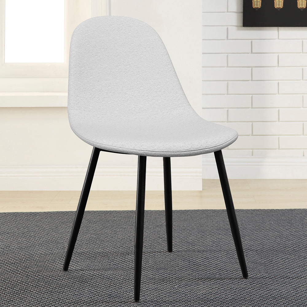 Silla tela bouclé Oxford - Blanco y Negro - Tugow