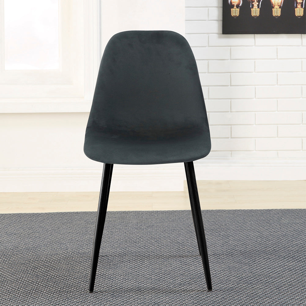 Silla terciopelo Oxford - Gris y Negro - Tugow