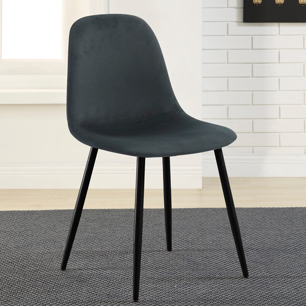 Silla terciopelo Oxford - Gris y Negro - Tugow