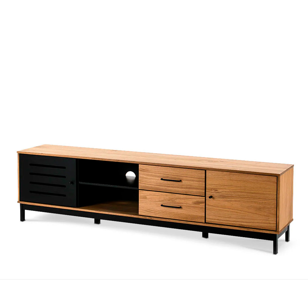 Mueble para tv Panucci - Color Madera y Negro - Tugow