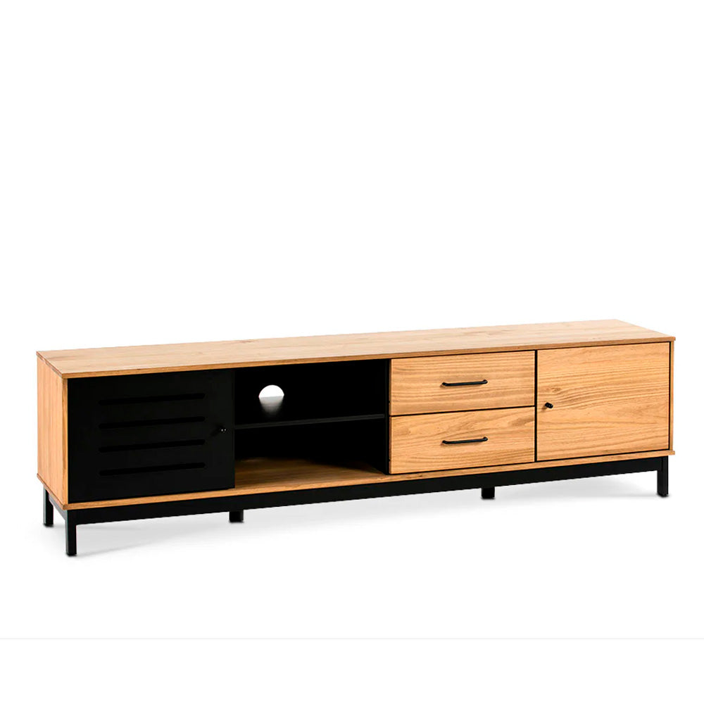 Mueble para tv Panucci - Color Madera y Negro - Tugow