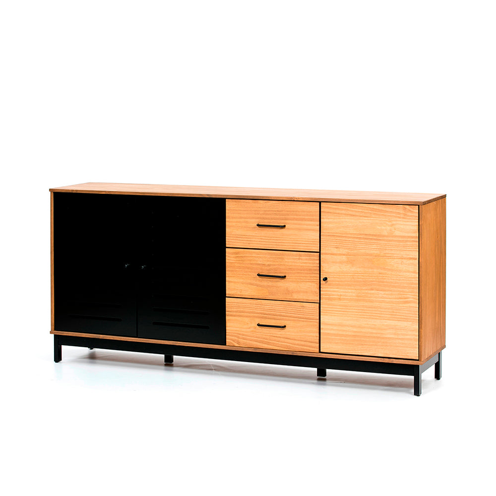 Credenza Panucci - Color Madera y Negro - Tugow