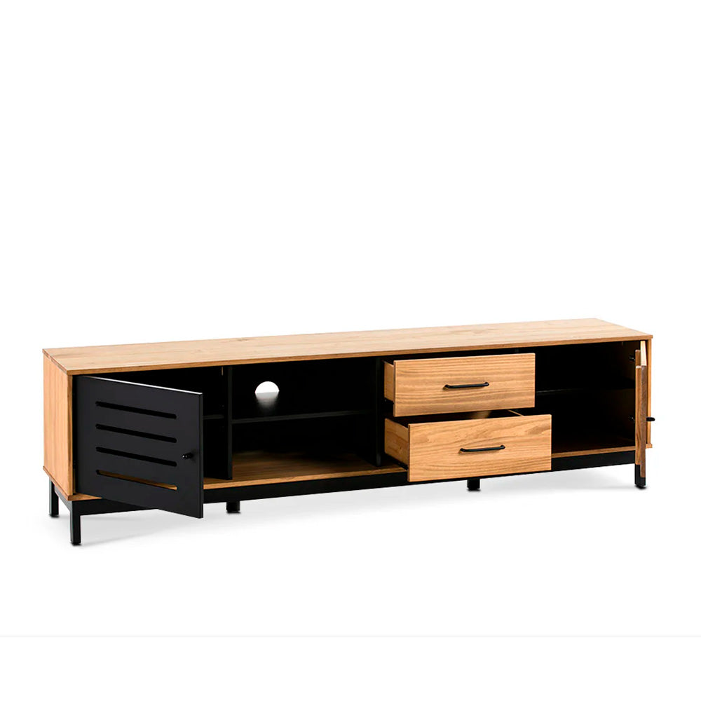 Mueble para tv Panucci - Color Madera y Negro - Tugow